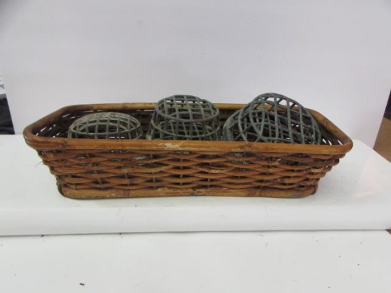(4) Vintage Wooden Flower Frogs