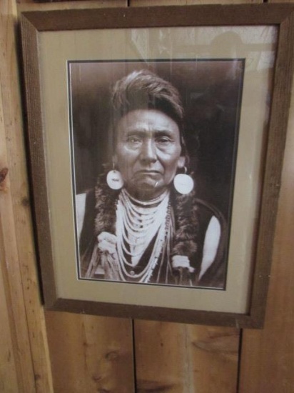 Framed & Double Matted Print of Chief Joseph--23"