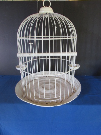 Antique Metal Bird Cage--26" High, 21" Diamater