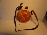 Hand Carved Native American Gourd & Rawhide