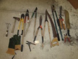 Assorted Pruners, Trimmers, Gloves, Machete, etc.