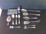 Assorted Silver Plate Items:  Pasta Server,