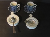 (2) Demitasse Cups & Saucers, (2) 2-Piece Andrea