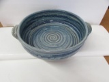 Handmade Signed 2-Handle Pottery Bowl signed