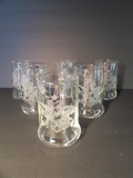 (6)Vintage Anheuser Busch Glass Beer Stein Mugs