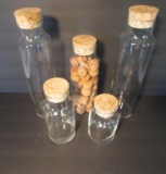 (5) Glass Decanters/Storage Jars with Cork