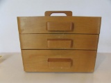 Hand Made 3-Drawer Sewing Box with Handle on Top