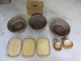 Picnic Baskets, Assorted Baskets, (5) Wooden