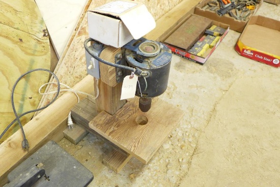 Electric Drill Drum Sander Mounted in a Hand Made