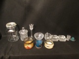 Box of Assorted Glassware and (3) Candles