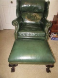 Geen Leather Chair and Matching Ottoman