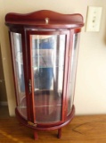 Small Curved Glass Lighted Display Cabinet for