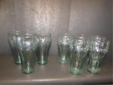 Coca Cola Glasses:  Set of (5) and Set of (3)