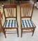 (2) Pressed Back Chairs w/Upholstered Seats