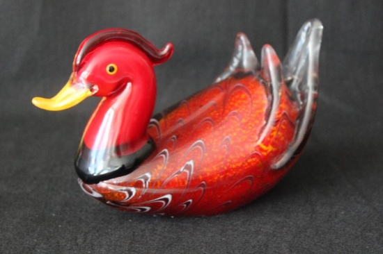Murano Glass Duck 8 1/2" x 5 1/2"