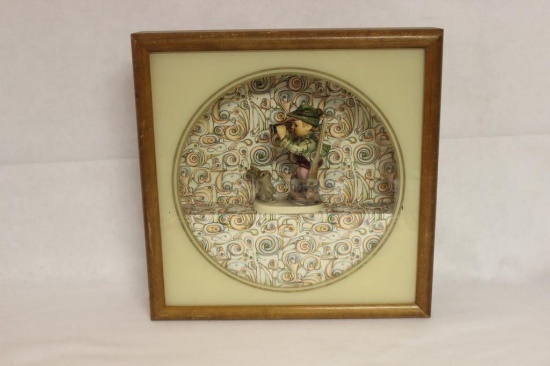 Hummel Figurine in Shadow Box 14" x 14" x 3"