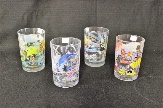 (4) Commemorative Disney Glasses: (3) 100th