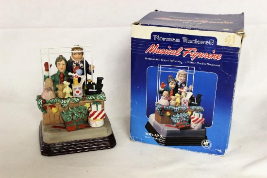 Norman Rockwell Music Box Plays "Toyland" 8"