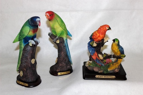 (3) Bird Figurines