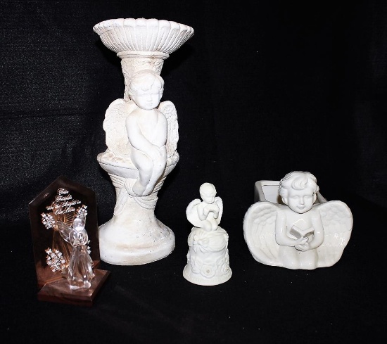 (4) Cherubs: 14 1/2" Mexico, Bell, Planter, Etc