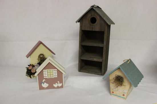 (4) Decorative Birdhouses-Largest is 15" Tall