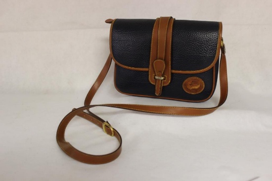 Navy Pebbled Leather Dooney & Burke Handbag