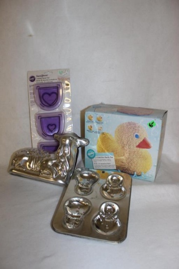 Assorted Cake Pans, Etc: Wilton-Lamb & Duck Pans,