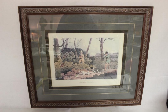 Triple matted & Framed Print-"Pheasant Shooting"