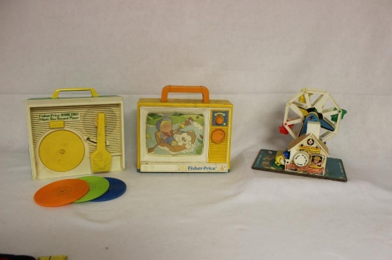 (3) vintage Fisher Price Toys: Music Box Feris