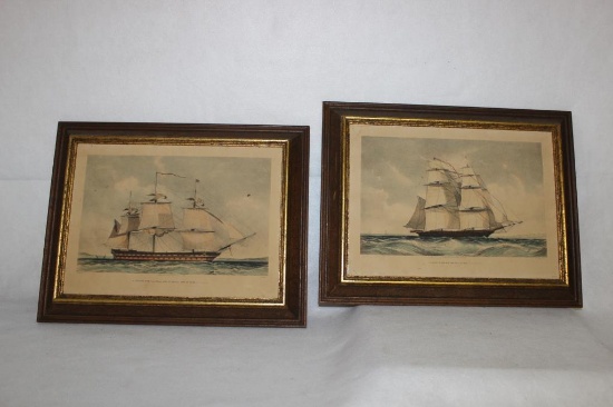 (2) Pictures 14 3/4" x 11 1/2" Ea-"Sloop of War"