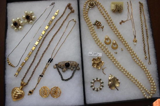 (2) Boxes Assorted Cosutme Jewelry: Including