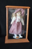 Wood & Glass Doll Case 13