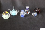 (6) Paperweights Including Joe St Clair,