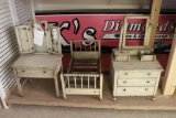 Vintage 3 pc Set Child/Doll Furniture: Vanity 14