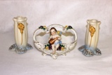 Porcelain Candy Basket w/Cherub by Dresdner Art