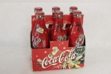 Six Pack of Santa Coca Cola Bottles 2002 Edition