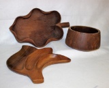 (3) Wood Dishes: 10