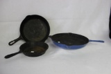 (3) Cast Iron Skillets: 12