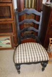 Painted Ladderback Chair w/Upholstered Seat