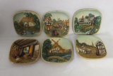(6) Chalkware Wall Plaques 7 1/8