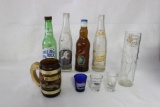 Assorted Collectible Bottles and Glasses:
