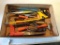 Box of Assorted Tools: Hack Saw, Pliers, Ratchet,