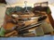Box of Assorted Grilling Utensils: Tongs, Spoons,