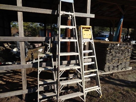 (3) Aluminum Step Ladders: 4', 6' (Werner) & 8'