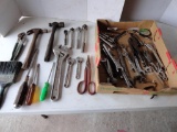Box of Assorted Hand Tools: (2) Hammers, (4)