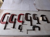 (8) Assorted Sizes C-Clamps