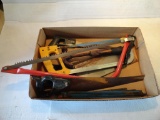 Box of Assorted Saws, Hack Saw, Hand Saw, Limb