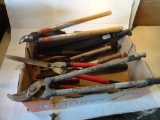 Box of Assorted Garden Tools - Loppers, Shears,