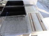 (3) Large Plastic Canning Containers, (1) Small