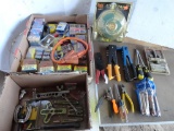 Assorted Electrical Wire, Ends, Bulbs, Battery